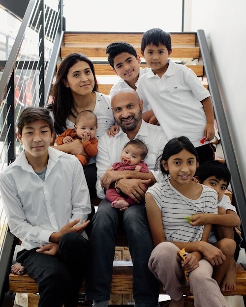 The author with her family.