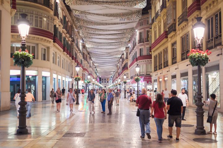 Calle Larios en Málaga ciudad.