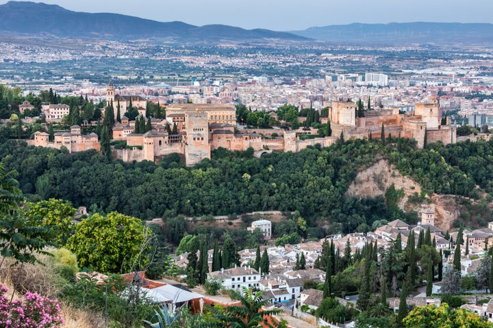 Vista de la ciudad de Granada y la Alhambra, Andalucía