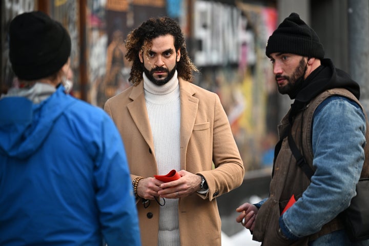 Directors Adil El Arbi and Bilall Fallah on the set of the Batgirl movie in January