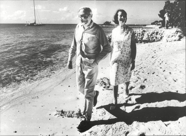 James Callaghan and wife Audrey on holiday on the beach in Guadeloupe in 1979.