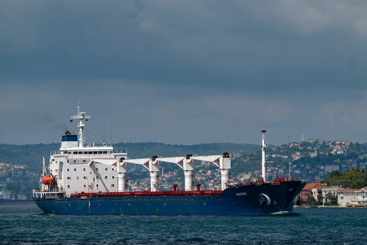Carguero 'Razoni' saliendo de Estambul.