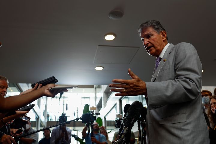 Sen. Joe Manchin (D-W.va.) Speaks To Reporters Outside His Senate Office On Tuesday As Negotiations Continued On The Inflation Reduction Act.