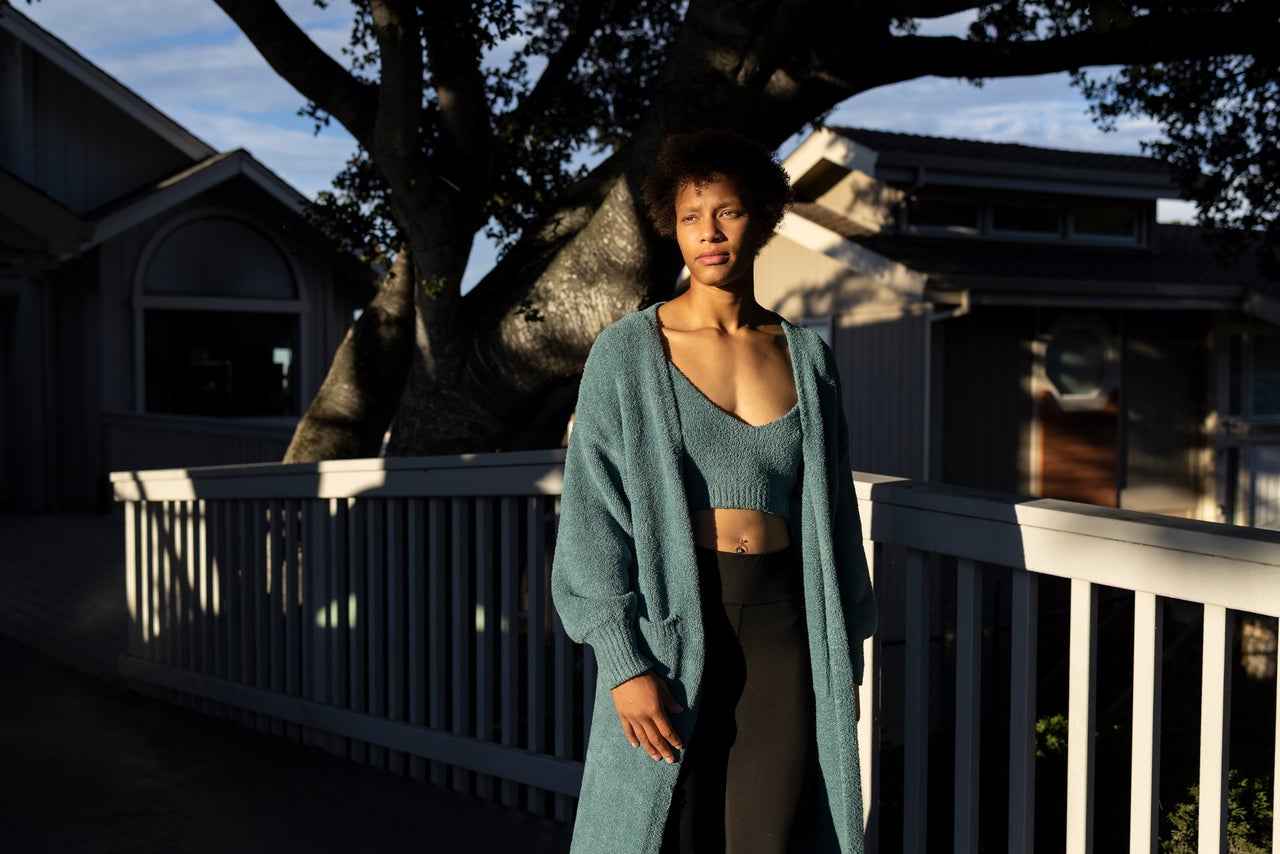 BreAnn Scally at home in Belmont, California.