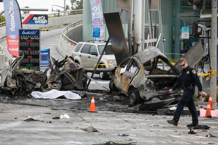 The collision occurred Thursday at the intersection of West Slauson and South La Brea avenues.