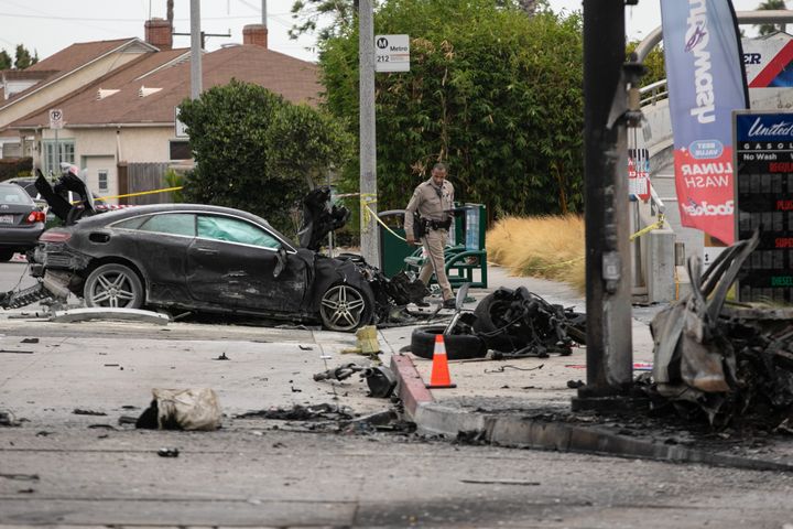 , 5 Dead, 8 Injured In Fiery Los Angeles Crash After Speeding Car Runs Red Light