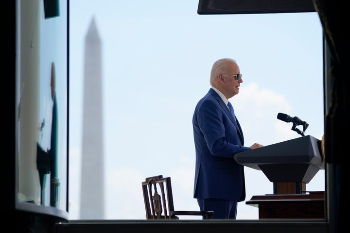 President Joe Biden speaks before signing two bills aimed at combating fraud in the COVID-19 small business relief programs at the White House on Aug. 5, in Washington, D.C.