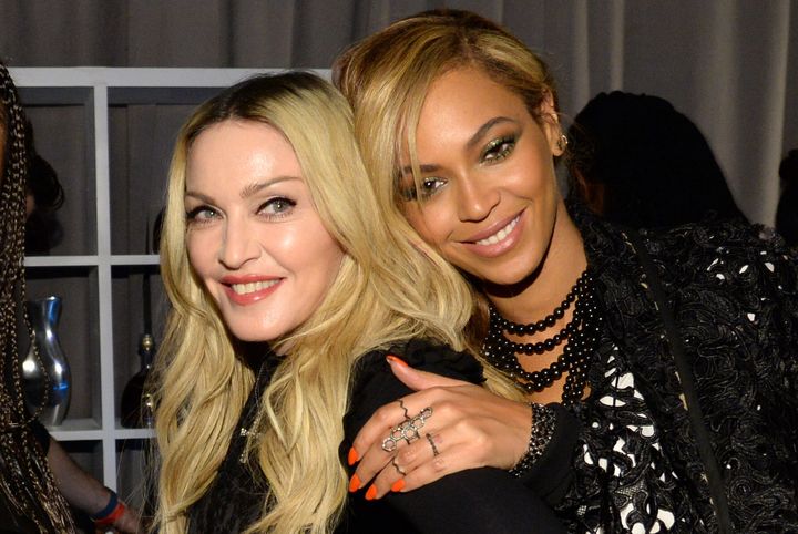 Madonna and Beyoncé pictured together at the launch of Tidal in 2015
