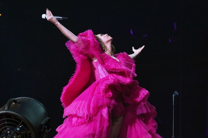 Beyoncé performing in 2018.