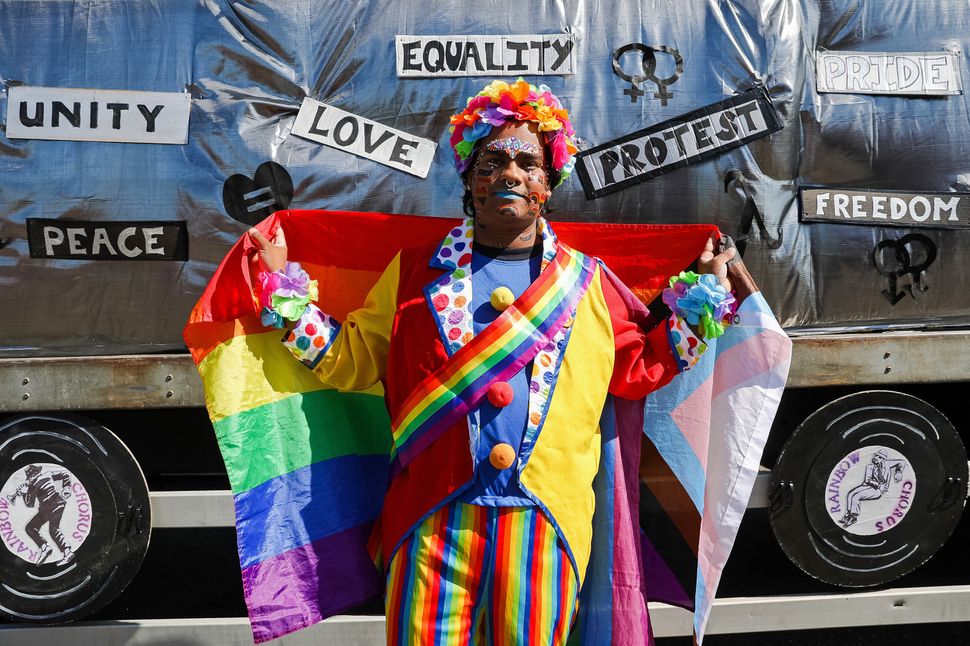 BRIGHTON, ENGLAND - AUGUST 06: A festival goer poses at the Pride LGBTQ+ Community Parade – ‘Love, Protest & Unity’ during the Brighton Pride on August 06, 2022 in Brighton, England. (Photo by Tristan Fewings/Getty Images)