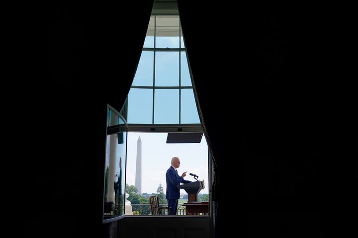 President Joe Biden speaks before signing two bills aimed at combating fraud in the COVID-19 small business relief programs Friday, Aug. 5, 2022, at the White House in Washington. Over five decades in Washington, President Joe Biden knew that the way to influence was to be in the room where it happens. But in the second year of his presidency, some of Biden's most striking, legacy-defining legislative victories came about by staying out of it. (AP Photo/Evan Vucci, Pool, File)