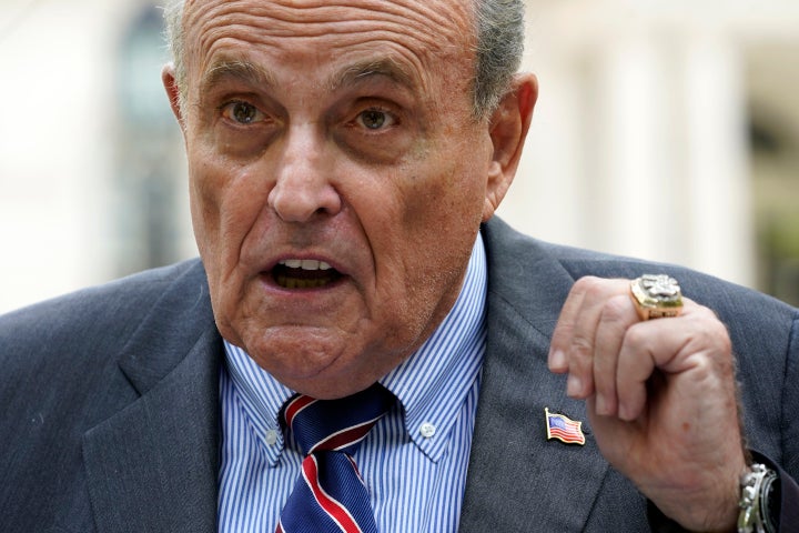 Former New York City Mayor Rudy Giuliani speaks during a news conference in New York in June. Prosecutors have tried to force allies and advisers of former President Donald Trump, including Giuliani, to come to Atlanta to testify before a special grand jury.