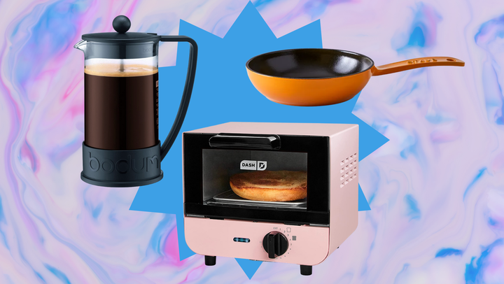 Bodum's <a href="https://www.amazon.com/Bodum-10948-01BUS-Brazil-0-35-Liter-12-Ounce/dp/B00BKRHD20?tag=lourdesuribe-20&ascsubtag=62ed5ae8e4b0c550161a09a6%2C-1%2C-1%2Cd%2C0%2C0%2Chp-fil-am%3D0%2C0%3A0%2C0%2C0%2C0" target="_blank" data-affiliate="true" role="link" data-amazon-link="true" rel="sponsored" class=" js-entry-link cet-external-link" data-vars-item-name="mini French press" data-vars-item-type="text" data-vars-unit-name="62ed5ae8e4b0c550161a09a6" data-vars-unit-type="buzz_body" data-vars-target-content-id="https://www.amazon.com/Bodum-10948-01BUS-Brazil-0-35-Liter-12-Ounce/dp/B00BKRHD20?tag=lourdesuribe-20&ascsubtag=62ed5ae8e4b0c550161a09a6%2C-1%2C-1%2Cd%2C0%2C0%2Chp-fil-am%3D0%2C0%3A0%2C0%2C0%2C0" data-vars-target-content-type="url" data-vars-type="web_external_link" data-vars-subunit-name="article_body" data-vars-subunit-type="component" data-vars-position-in-subunit="0">mini French press</a>, a Dash <a href="https://www.amazon.com/DMTO100GBPK04-Toaster-Cookies-Paninis-Feature/dp/B07N9KMQLJ?tag=lourdesuribe-20&ascsubtag=62ed5ae8e4b0c550161a09a6%2C-1%2C-1%2Cd%2C0%2C0%2Chp-fil-am%3D0%2C0%3A0%2C0%2C0%2C0" target="_blank" data-affiliate="true" role="link" data-amazon-link="true" rel="sponsored" class=" js-entry-link cet-external-link" data-vars-item-name="mini toaster oven" data-vars-item-type="text" data-vars-unit-name="62ed5ae8e4b0c550161a09a6" data-vars-unit-type="buzz_body" data-vars-target-content-id="https://www.amazon.com/DMTO100GBPK04-Toaster-Cookies-Paninis-Feature/dp/B07N9KMQLJ?tag=lourdesuribe-20&ascsubtag=62ed5ae8e4b0c550161a09a6%2C-1%2C-1%2Cd%2C0%2C0%2Chp-fil-am%3D0%2C0%3A0%2C0%2C0%2C0" data-vars-target-content-type="url" data-vars-type="web_external_link" data-vars-subunit-name="article_body" data-vars-subunit-type="component" data-vars-position-in-subunit="1">mini toaster oven</a> and the Food52 x Staub <a href="https://go.skimresources.com/?id=38395X987171&xs=1&xcust=minicookware-lourdesuribe-081122-62ed5ae8e4b0c550161a09a6&url=https%3A%2F%2Ffood52.com%2Fshop%2Fproducts%2F6357-food52-x-staub-turmeric-cookware-collection" target="_blank" data-affiliate="true" role="link" rel="sponsored" class=" js-entry-link cet-external-link" data-vars-item-name="mini fry pan " data-vars-item-type="text" data-vars-unit-name="62ed5ae8e4b0c550161a09a6" data-vars-unit-type="buzz_body" data-vars-target-content-id="https://go.skimresources.com/?id=38395X987171&xs=1&xcust=minicookware-lourdesuribe-081122-62ed5ae8e4b0c550161a09a6&url=https%3A%2F%2Ffood52.com%2Fshop%2Fproducts%2F6357-food52-x-staub-turmeric-cookware-collection" data-vars-target-content-type="url" data-vars-type="web_external_link" data-vars-subunit-name="article_body" data-vars-subunit-type="component" data-vars-position-in-subunit="2">mini fry pan </a>.