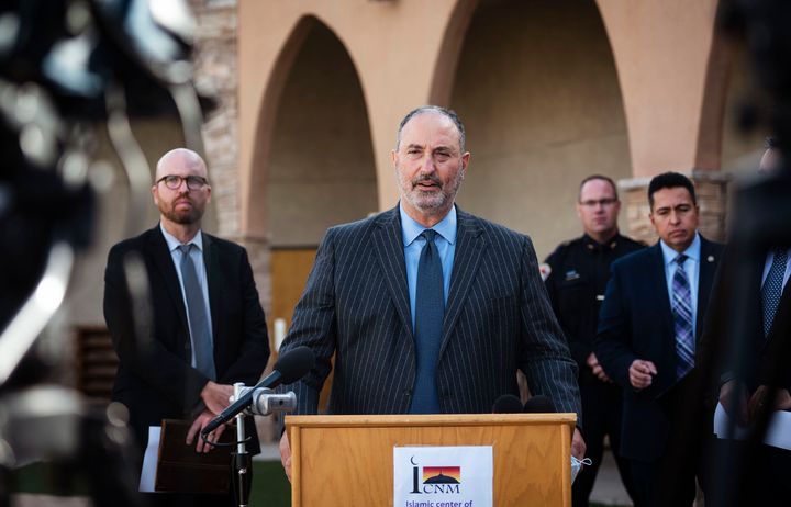 Ahmad Assed, president of the Islamic Center of New Mexico, speaks during a news conference to address the killing of 27-year-old Muhammad Afzaal Hussain held at the Islamic Center of New Mexico in Albuquerque on Thursday. Muhammad Afzaal Hussain was shot and killed less than a block from his home.