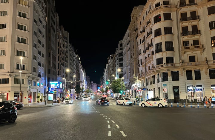 Vista general de la Gran Vía madrileña desde Plaza España.