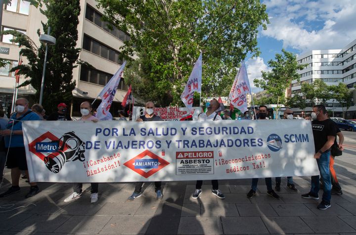 Imagen de archivo de una protesta contra los casos de abestosis en trabajadores del Metro de Madrid.