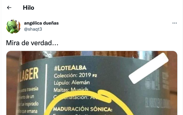 El tuit de la usuaria @shaqt3.