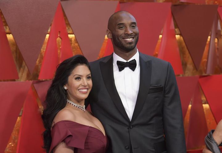FILE - Vanessa Bryant, left, and Kobe Bryant arrive at the Oscars in Los Angeles, March 4, 2018.