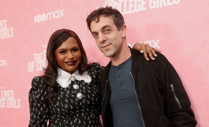 Mindy Kaling and B.J. Novak at the 2021 premiere of HBO Max's "The Sex Lives of College Girls."