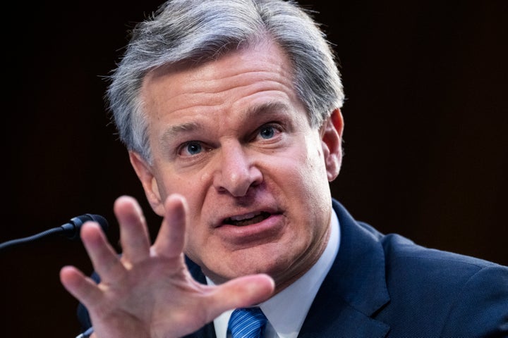 Christopher Wray, director del FBI, testificando en un comité del Senado, el pasado 4 de agosto.