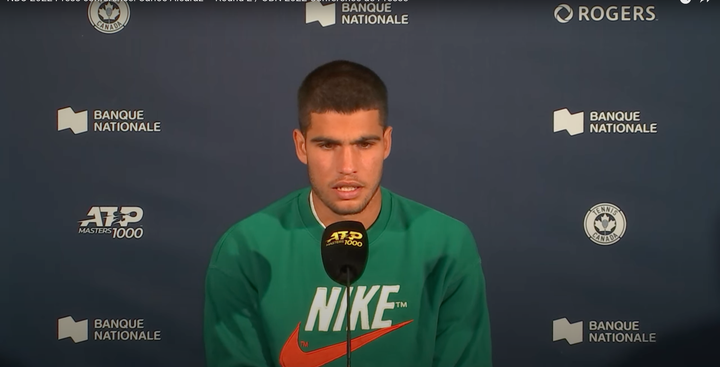 Carlos Alcaraz, en la rueda de prensa.