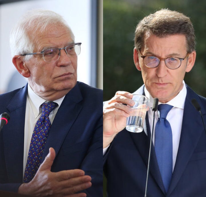 Borrell y Feijóo, en sendas fotos de archivo.