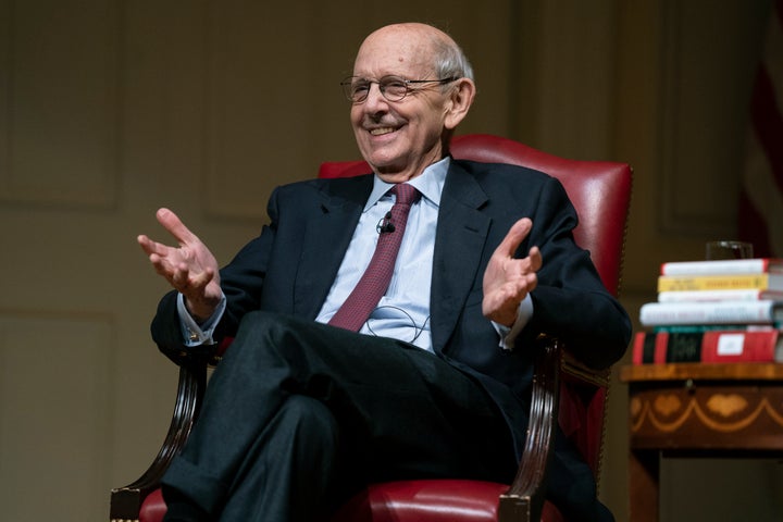 Then-Supreme Court Justice Stephen Breyer speaks during an event at the Library of Congress for the 2022 Supreme Court Fellows Program hosted by the Law Library of Congress, Feb. 17, 2022, in Washington.
