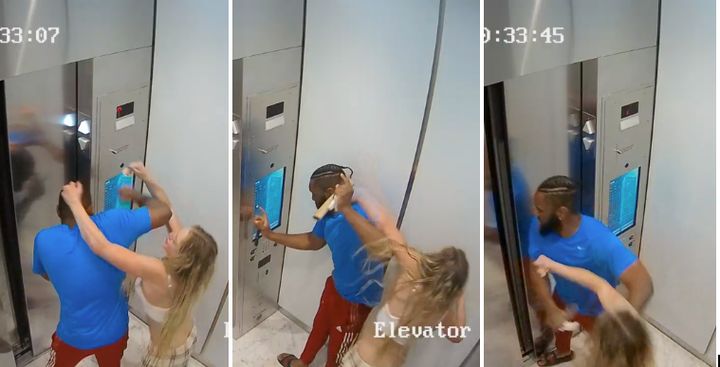 Elevator footage taken in January appears to show Clenney repeatedly striking Obumseli.