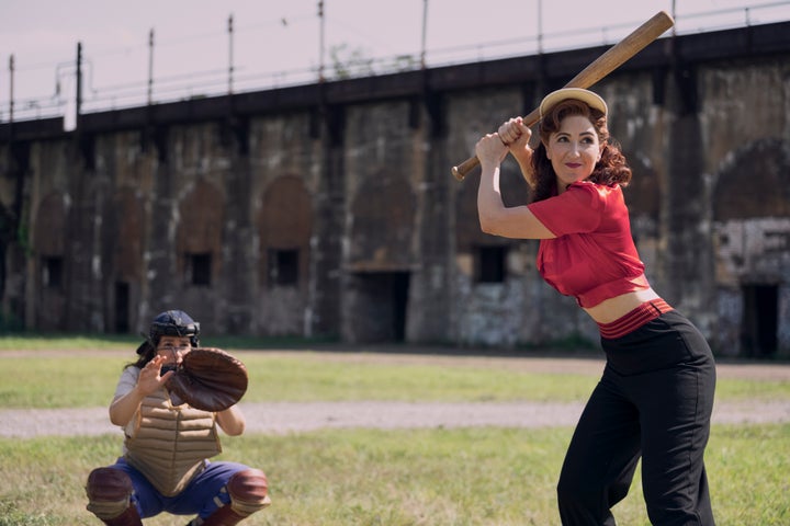 Abbi Jacobson and D'Arcy Carden in "A League of Their Own."