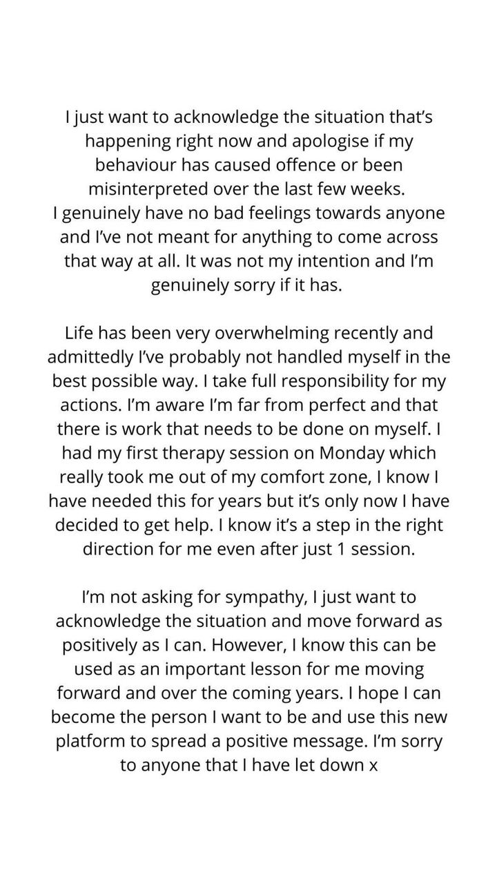 Jacques shared a lengthy statement on his Instagram story