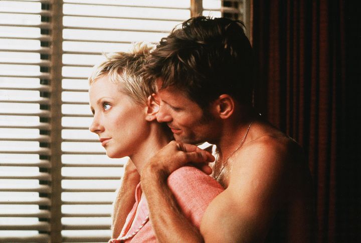 Anne Heche and Viggo Mortensen on the set of the 1998 Pyscho remake