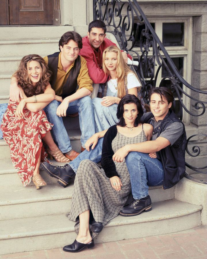 The cast of Friends pictured during the show's early days