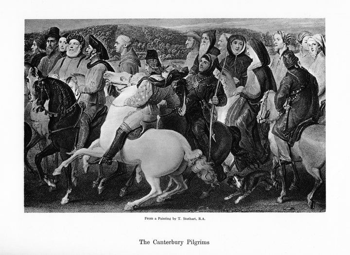Grabado de la peregrinación a Canterbury.