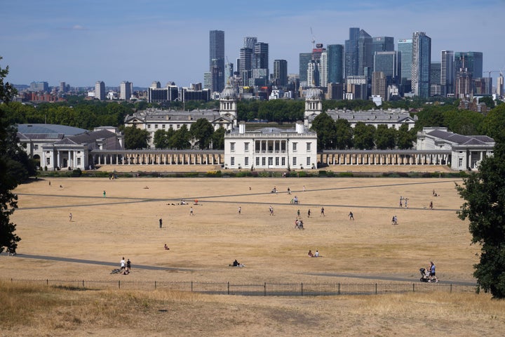 A view of Greenwich Park, London, looking back towards Queen's House.