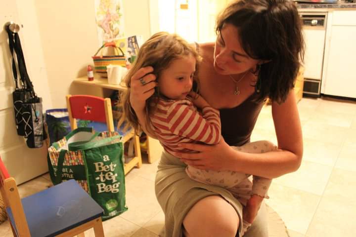 The author with her daughter when she was 3 years old.