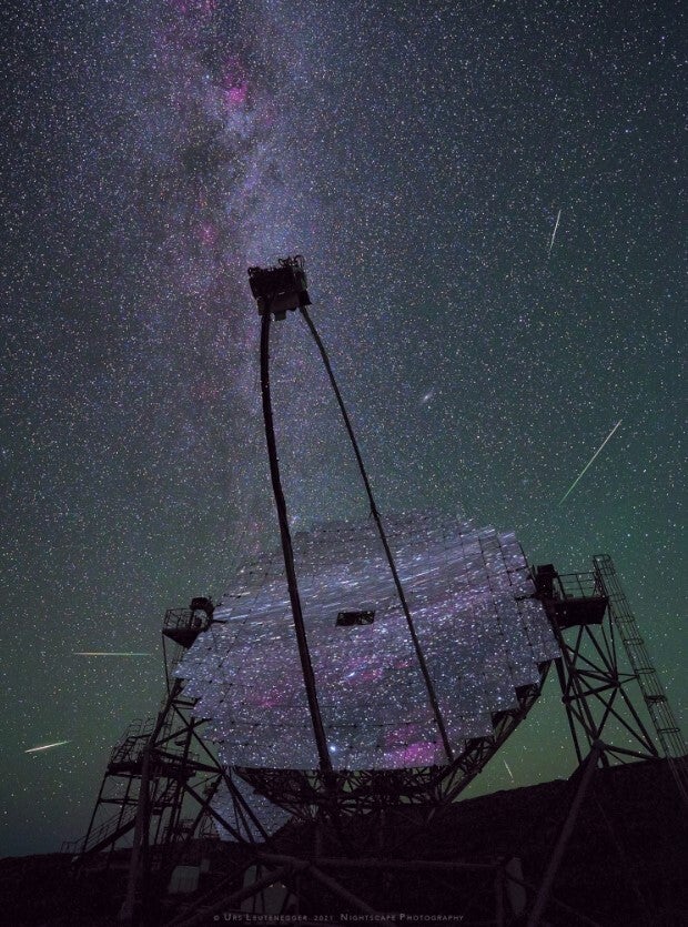 Las perseidas vistas desde el Observatorio de La Palma.