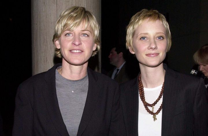 Ellen DeGeneres (L) and Anne Heche pictured in 2000