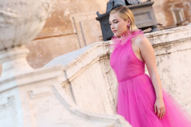 ROME, ITALY - JULY 08: (EDITOR’S NOTE: Image contains nudity.) Florence Pugh attends the Valentino Haute Couture Fall/Winter 22/23 fashion show on July 08, 2022 in Rome, Italy. (Photo by Vittorio Zunino Celotto/Getty Images)