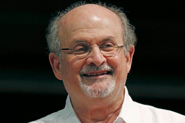 Author Salman Rushdie appears during the Mississippi Book Festival in 2018.