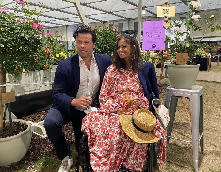 Dame Deborah James, with her husband Sebastien Bowen in May 2022.