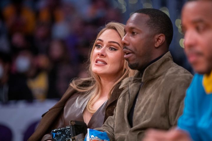 Adele and sports agent Rich Paul pictured at a basketball game last year