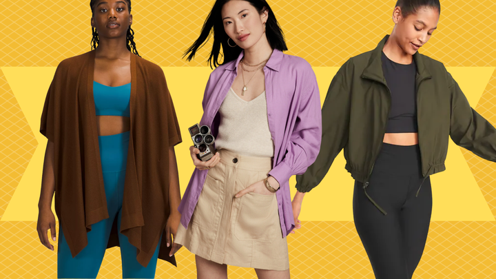 Lululemon's <a href="https://go.skimresources.com/?id=38395X987171&xs=1&xcust=lightweightlayers-lourdesuribe-081822-62fa4f40e4b0526eaeec4f35&url=https%3A%2F%2Fshop.lululemon.com%2Fp%2Fwomen-sweaters-and-wraps%2FMerino-Wool-Short-Sleeve-Wrap-MD%2F_%2Fprod10870065" target="_blank" data-affiliate="true" role="link" rel="sponsored" class=" js-entry-link cet-external-link" data-vars-item-name="short sleeve wrap" data-vars-item-type="text" data-vars-unit-name="62fa4f40e4b0526eaeec4f35" data-vars-unit-type="buzz_body" data-vars-target-content-id="https://go.skimresources.com/?id=38395X987171&xs=1&xcust=lightweightlayers-lourdesuribe-081822-62fa4f40e4b0526eaeec4f35&url=https%3A%2F%2Fshop.lululemon.com%2Fp%2Fwomen-sweaters-and-wraps%2FMerino-Wool-Short-Sleeve-Wrap-MD%2F_%2Fprod10870065" data-vars-target-content-type="url" data-vars-type="web_external_link" data-vars-subunit-name="article_body" data-vars-subunit-type="component" data-vars-position-in-subunit="0">short sleeve wrap</a>, a Banana Republic Factory <a href="https://go.skimresources.com/?id=38395X987171&xs=1&xcust=lightweightlayers-lourdesuribe-081822-62fa4f40e4b0526eaeec4f35&url=https%3A%2F%2Fbananarepublicfactory.gapfactory.com%2Fbrowse%2Fproduct.do%3Fpid%3D818907%23pdp-page-content" target="_blank" data-affiliate="true" role="link" rel="sponsored" class=" js-entry-link cet-external-link" data-vars-item-name="shirt" data-vars-item-type="text" data-vars-unit-name="62fa4f40e4b0526eaeec4f35" data-vars-unit-type="buzz_body" data-vars-target-content-id="https://go.skimresources.com/?id=38395X987171&xs=1&xcust=lightweightlayers-lourdesuribe-081822-62fa4f40e4b0526eaeec4f35&url=https%3A%2F%2Fbananarepublicfactory.gapfactory.com%2Fbrowse%2Fproduct.do%3Fpid%3D818907%23pdp-page-content" data-vars-target-content-type="url" data-vars-type="web_external_link" data-vars-subunit-name="article_body" data-vars-subunit-type="component" data-vars-position-in-subunit="1">shirt</a> and an Old Navy <a href="https://oldnavy.gap.com/browse/product.do?pid=804206" target="_blank" data-affiliate="true" role="link" rel="sponsored" class=" js-entry-link cet-external-link" data-vars-item-name="jacket" data-vars-item-type="text" data-vars-unit-name="62fa4f40e4b0526eaeec4f35" data-vars-unit-type="buzz_body" data-vars-target-content-id="https://oldnavy.gap.com/browse/product.do?pid=804206" data-vars-target-content-type="url" data-vars-type="web_external_link" data-vars-subunit-name="article_body" data-vars-subunit-type="component" data-vars-position-in-subunit="2">jacket</a>.