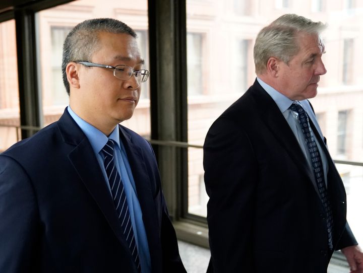 Former Minneapolis police officer Tou Thao, left, and his attorney Robert Paule arrive for sentencing for violating George Floyd's civil rights outside the Federal Courthouse Wednesday, July 27, 2022, in St. Paul, Minn. (David Joles/Star Tribune via AP, File)