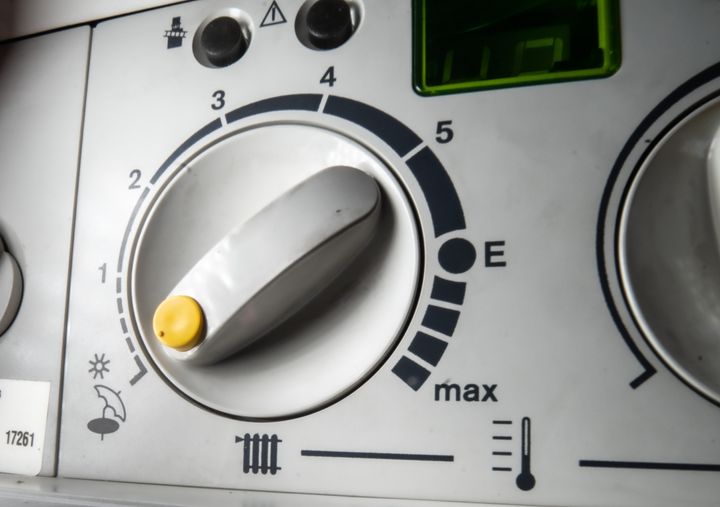 15 July 2022, Hessen, Frankfurt/Main: The controller for temperature setting on a gas boiler for heating and hot water in a household. Photo: Frank Rumpenhorst/dpa (Photo by Frank Rumpenhorst/picture alliance via Getty Images)