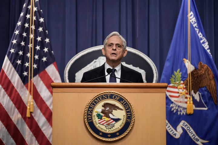 Attorney General Merrick Garland speaks Thursday at the Department of Justice about the FBI's search of former President Donald Trump's Mar-a-Lago residence, announcing the DOJ had filed a motion to unseal the search warrant and the property receipt for what was removed.