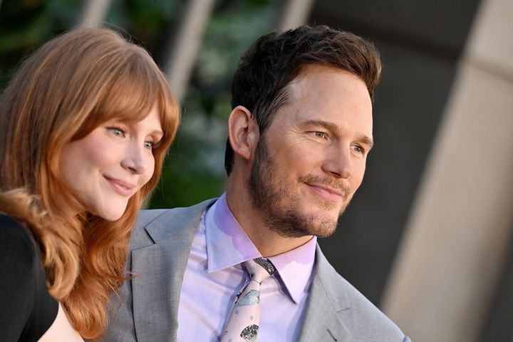 Bryce Dallas Howard and Chris Pratt attend the Los Angeles Premiere of Universal Pictures "Jurassic World Dominion" on June 06, 2022 in Hollywood, California. (Photo by Axelle/Bauer-Griffin/FilmMagic)