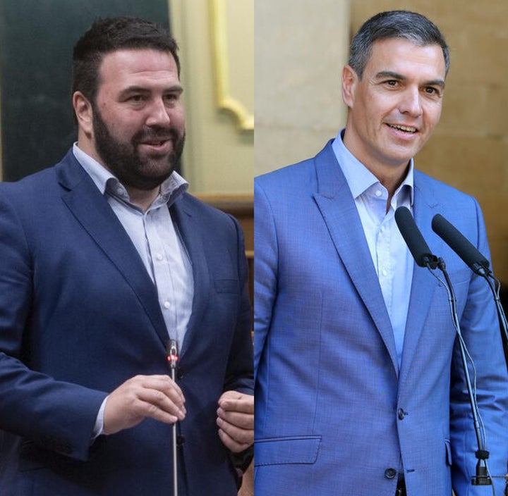 El diputado de EH Bildu Jon Iñarritu y el presidente del Gobierno, Pedro Sánchez; en sendas imágenes de archivo.