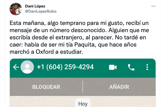 La conversación viral de WhatsApp.