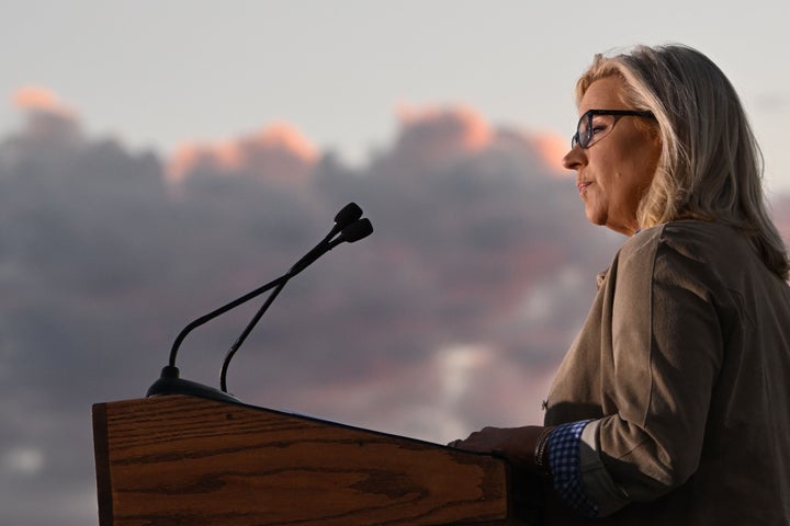GOP Rep. Liz Cheney addressed supporters at Mead Ranch in Jackson, Wyoming, on election night.