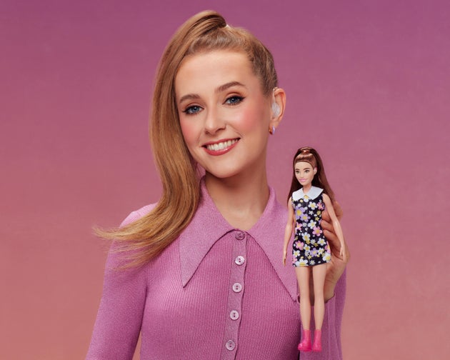 Rose Ayling-Ellis and Barbie's first ever doll with behind-the-ear hearing aids.